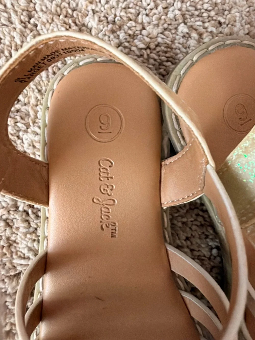 Cat & Jack Glitter Jelly Sandals - Shimmery Cream Pink